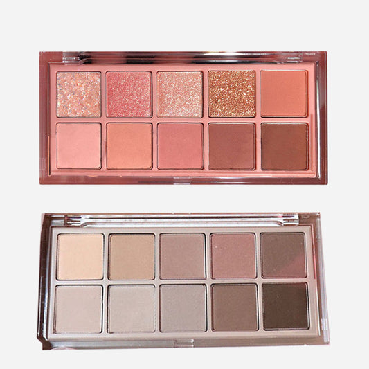 10 Colors Neutral and Pink Eyeshadow Palette Collection