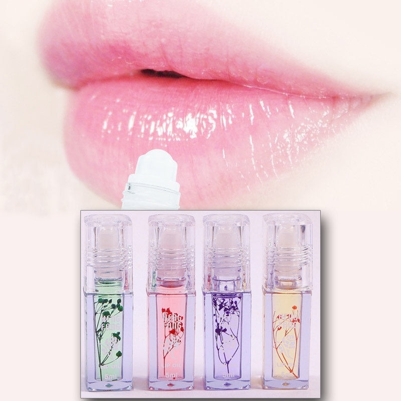 Flower Roll-on Lip Gloss Flavoring Oil Clear Moisturizing Lip Balm