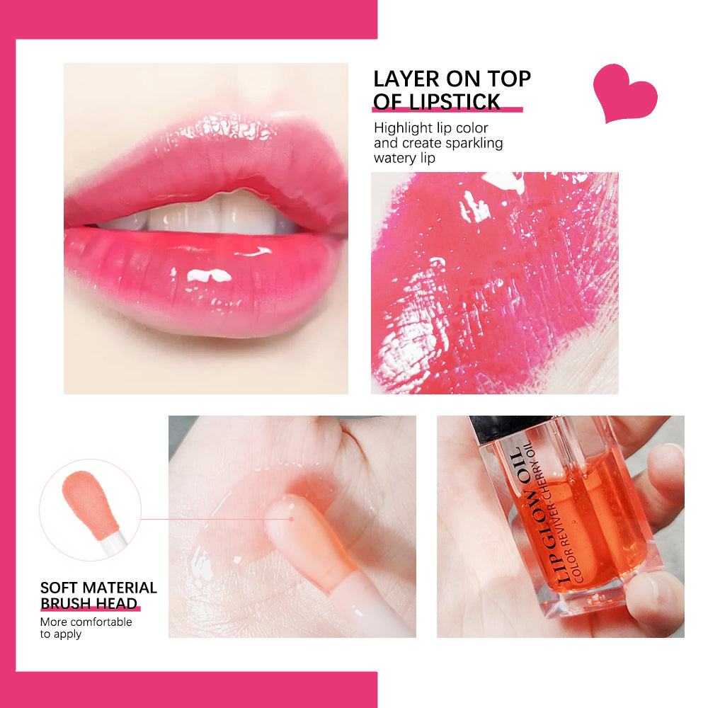 Cherry Lip Gloss Oil Glow Crystal Moisturizing Plumping Lipgloss Tint Long Lasting Nourishing Makeup Sexy Plump Tinted Make Up