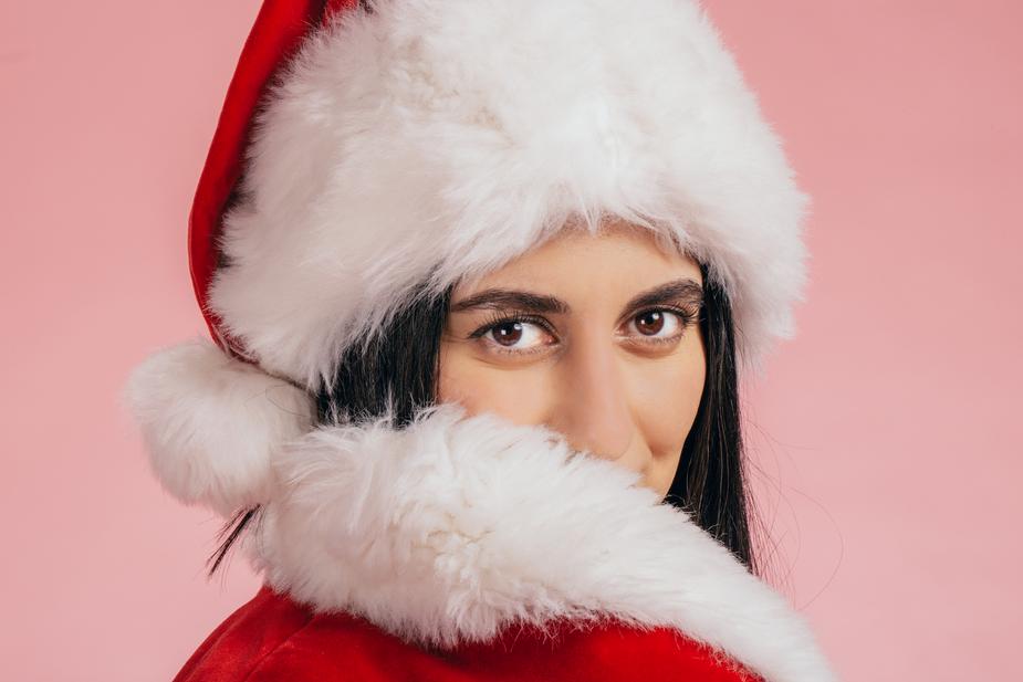 brown eyed women in Santa Costume