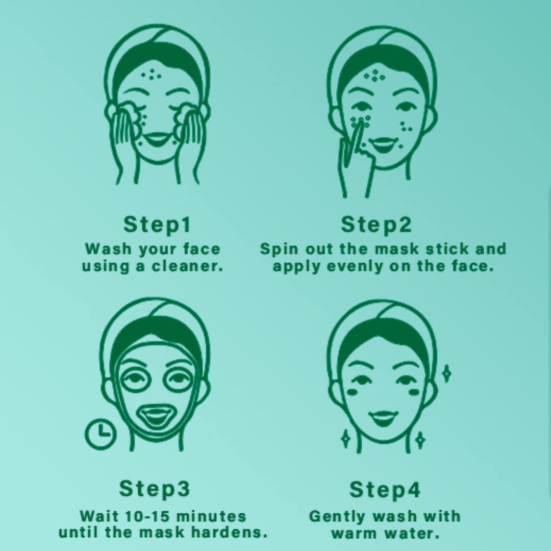 usage steps of green tea facial mask 80201500 from cuteage