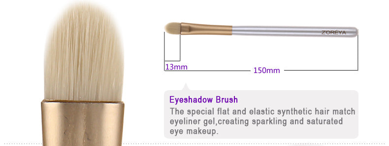 ZOREYA 10 Pcs Makeup Brushes Fashion Beige Synthetic Hair Wooden Handle Brush Sets and Kits