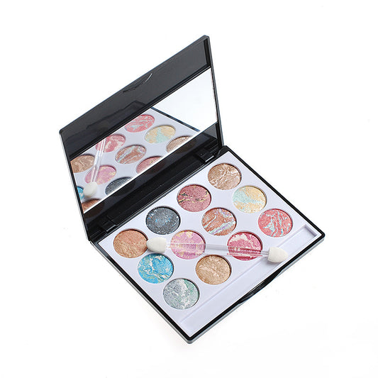 Party Queen Terracotta Baked Eyeshadow Palette 12 Colors Aurora Nude and Smokey Makeup Eye Shadow Professional