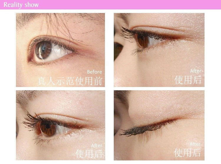 before and after for applying 3d fiber lash mascara