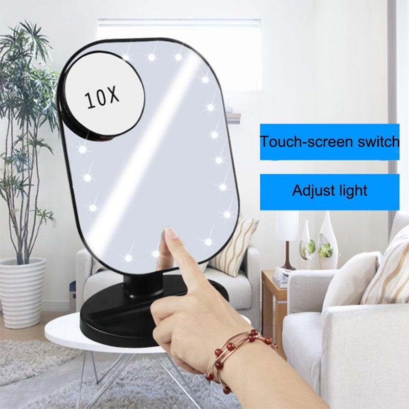 Touch Screen Led Makeup Mirror Magnifying Glass 20 LEDs Lighted Cosmetic Mirror