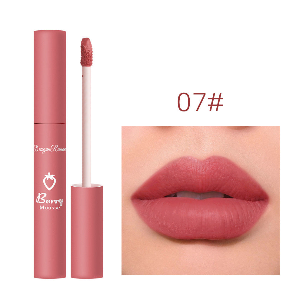 Berry Mousse Matte Lip Gloss Waterproof Long Lasting Liquid Lipstick Strawberry Lips Makeup