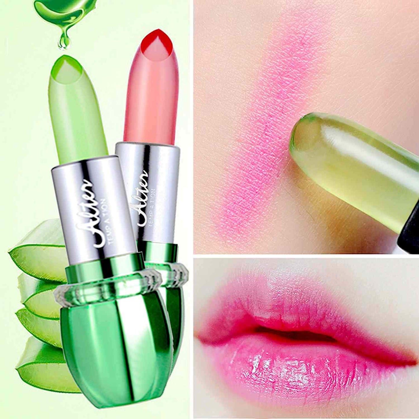 Aloe vera Lip Balm Crystal Jelly Lipstick Magic Temperature Color Change Long Lasting Moisturizing Waterproof Lips Care