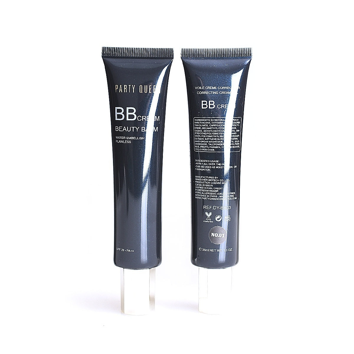 frontside and backside of BB Cream with SPF