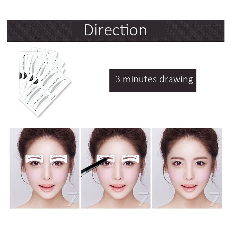 steps of using eyebrow stencil stickers