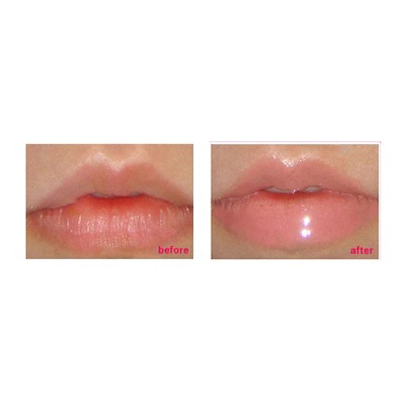before and after wearing organic lip balm