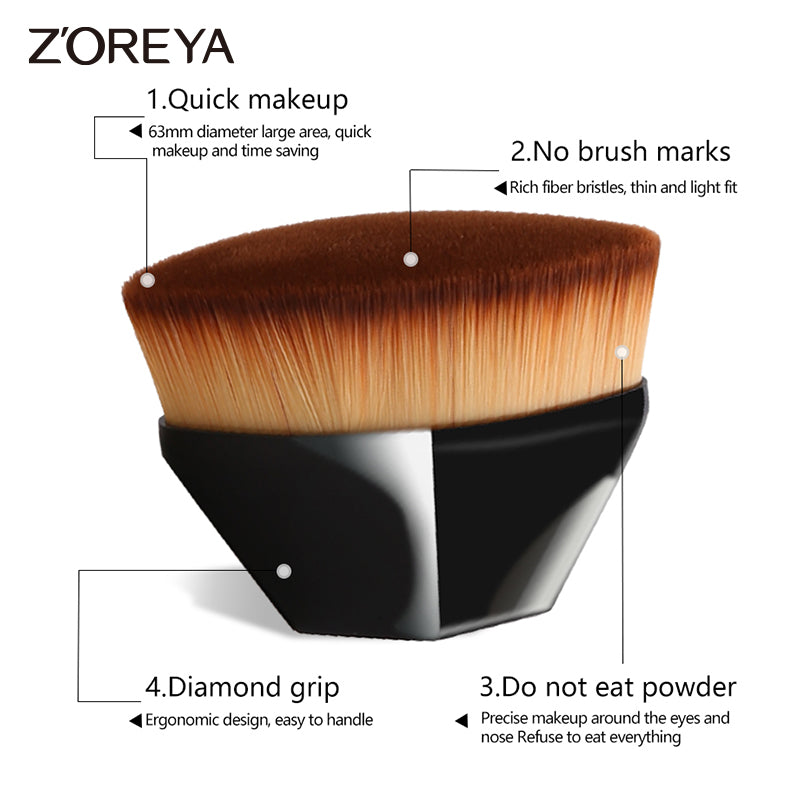 Zoreya Hexagon Foundation Makeup Brush Petal 55 Flat Top Kabuki Face Blush Powder Foundation Brushes for Cream or Liquid Cosmetics