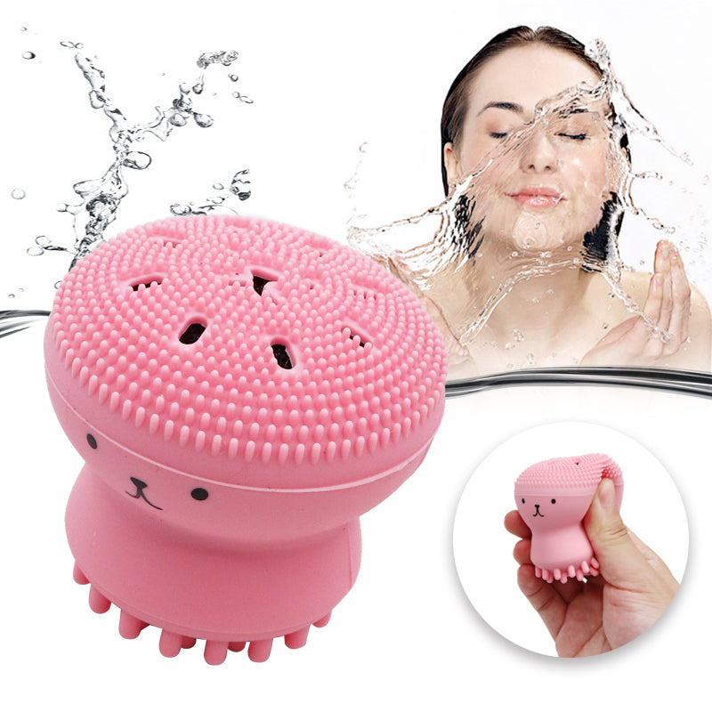 Cute Octopus Silicone Facial Cleansing Brush Soft Quality Food Grade Material Face Cleanser Pore Scrub Washing Exfoliator Tool Skin Care