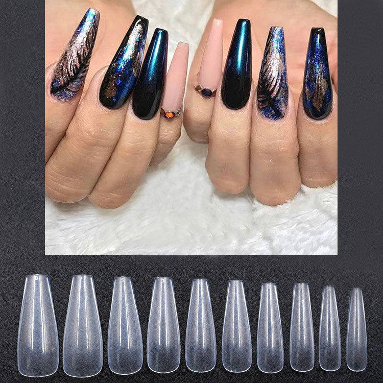 DIY long nails on model's nails