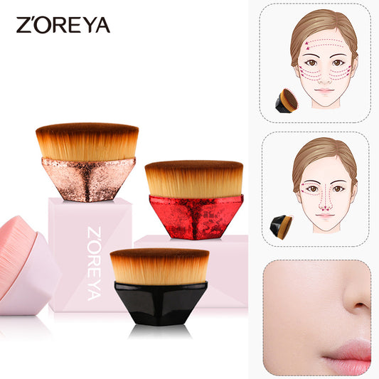 Zoreya Hexagon Foundation Makeup Brush Petal 55 Flat Top Kabuki Face Blush Powder Foundation Brushes para crema o cosméticos líquidos