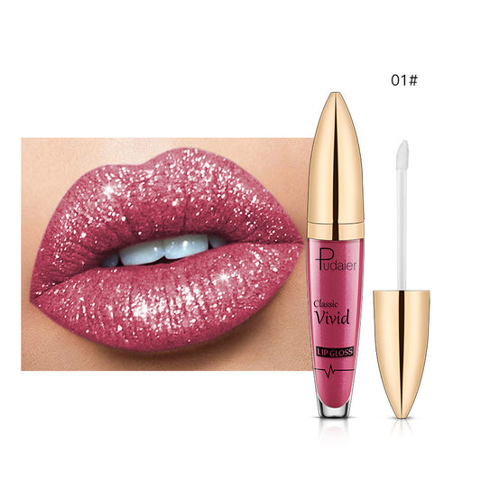 Pudaier Diamond Glitter Lip Gloss Classic Vivid Lipgloss Non Sticky Sipping Flip Magic Shiny Lips Maquillaje 