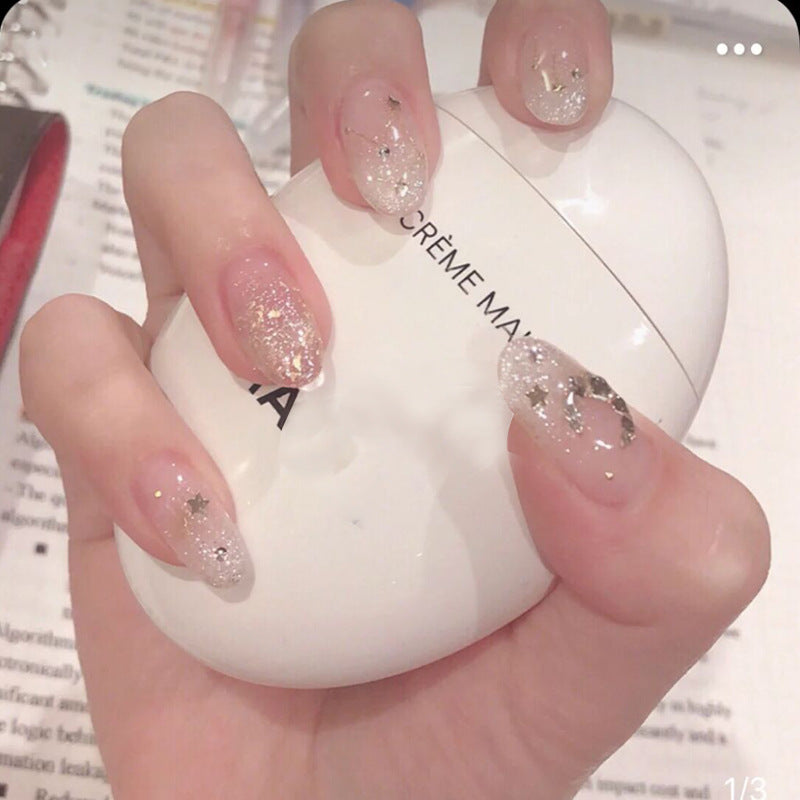 Fairy Transparent Glossy French Nails
