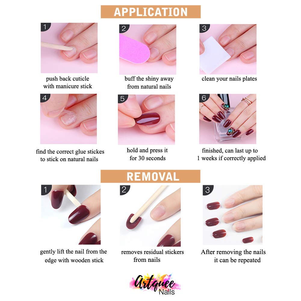 steps of applying red coffin nails 70305900 