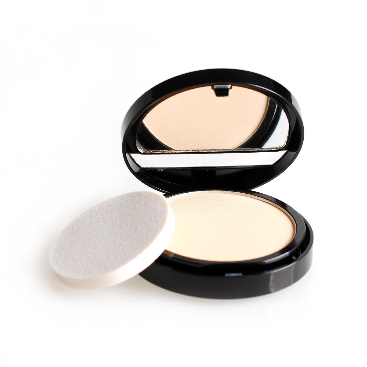 open setting powder with puff and mirror